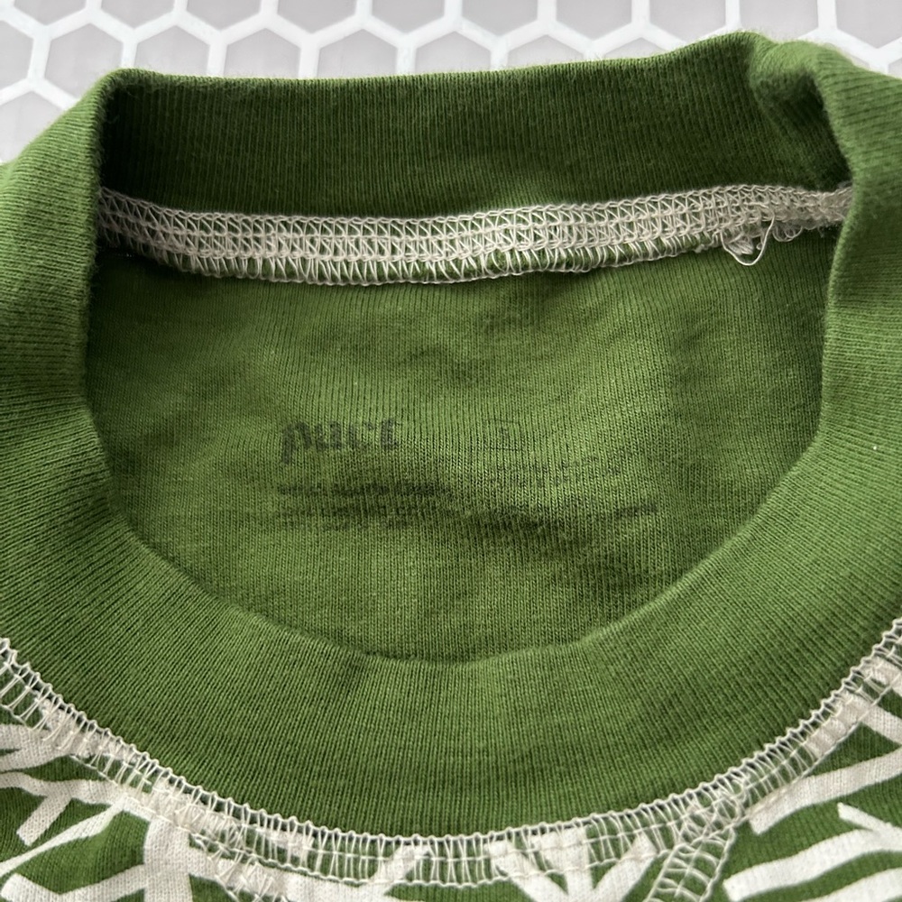 Pact Forest Green and White Tree Pajama Set 100 % Organic Cotton Size S - Picture 5 of 6